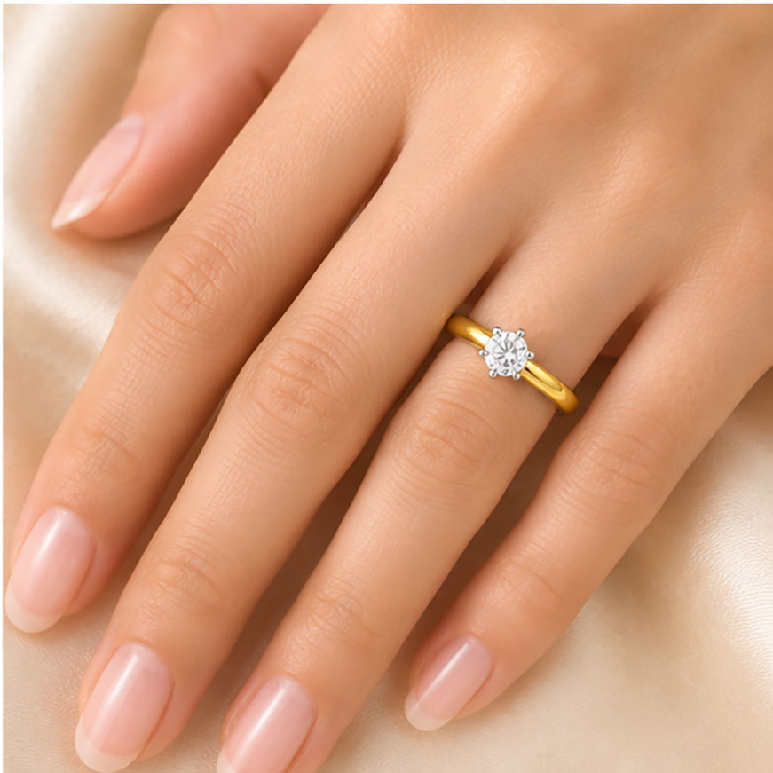Diamond Solitaire Ring 0.41 Ct | 14Kt Gold | IGI Certified