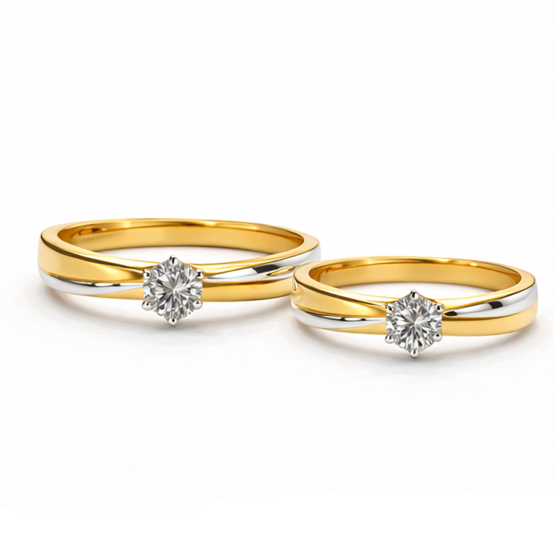 Best Forever Duo Solitaire Couple Rings in Meerut | Savya Jewels