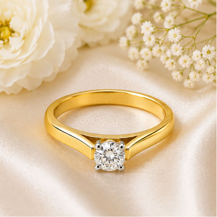 Diamond Solitaire Ring 0.37 Ct | 18Kt Gold | IGI Certified