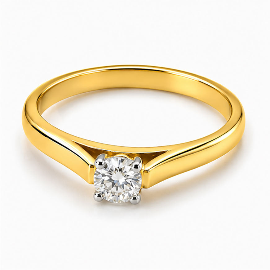 Diamond Solitaire Ring 0.37 Ct | 18Kt Gold | IGI Certified
