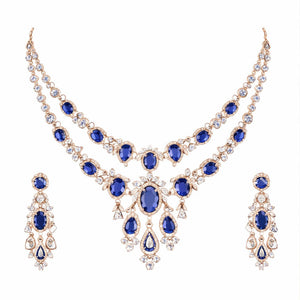 Regal Sapphire Diamond Multi-Strand Wedding Set | Savya Jewels | 14-kt-gold | sapphire
