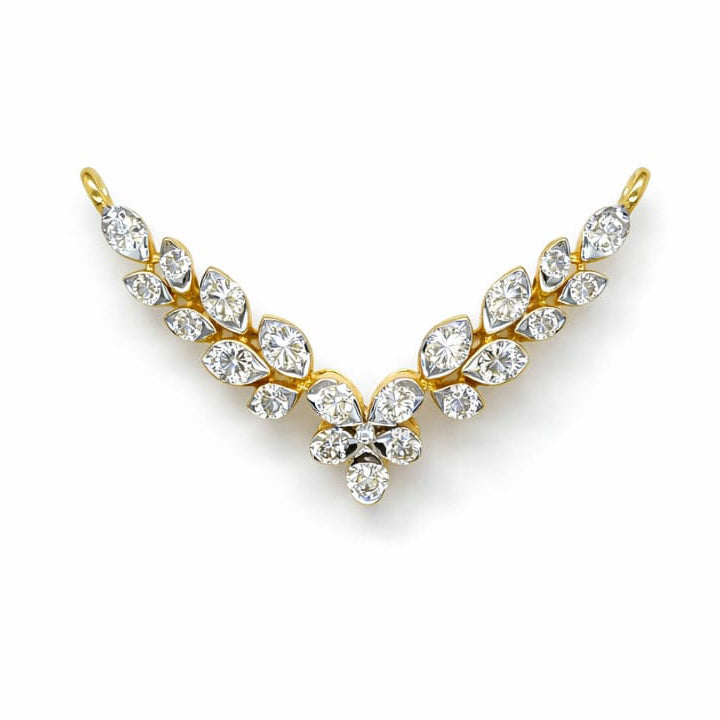V-Shape Leaf Diamond Tanmaniya | Savya Jewels | 14-kt-gold