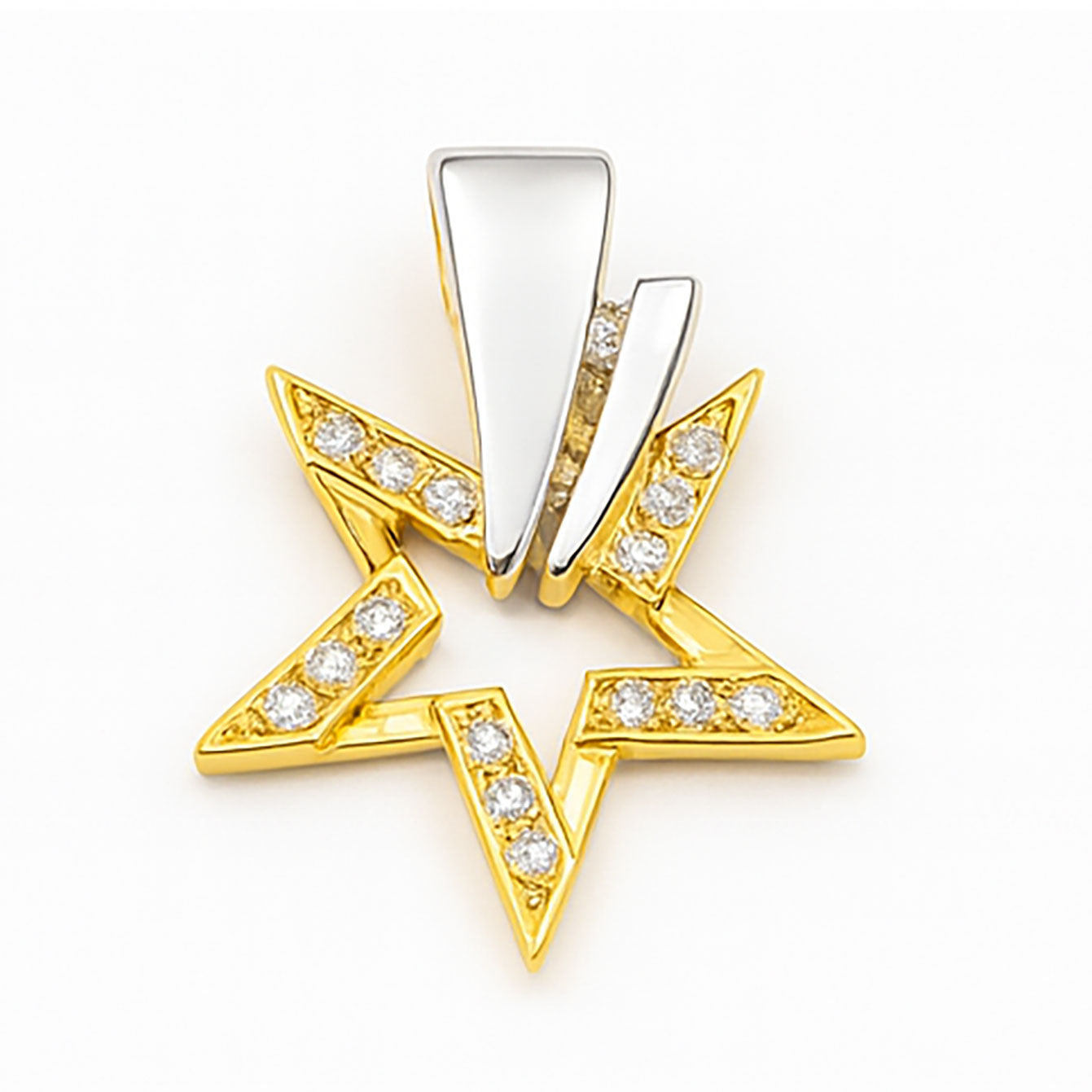 Best Diamond Starburst Pendant in Two-Tone Gold in Meerut | Savya Jewels