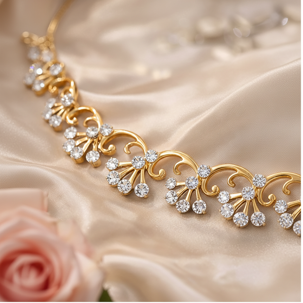 Premium Diamond Necklace Set in 14Kt Gold – IGI Certified | Savya Jewels