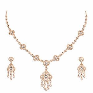 Best Delicate Diamond Vine Necklace with Matching Earrings in Meerut | Savya Jewels