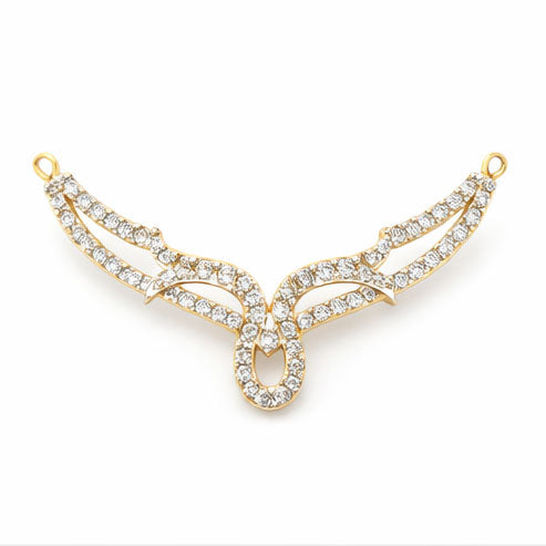 Best Elegant Wings Double Kunda Diamond Tanmaniya Pendant (Yellow Gold) in Meerut | Savya Jewels