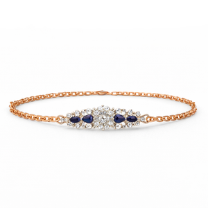 Royal Blue Diamond Chain Bracelet | Savya Jewels | 14-kt-gold | sapphire