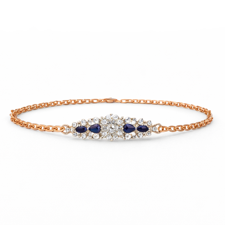 Royal Blue Diamond Chain Bracelet | Savya Jewels | 14-kt-gold | sapphire