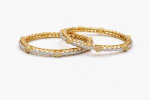 Best Heirloom Petal Diamond Bangles (Pair) in Meerut | Savya Jewels