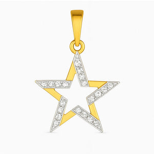Best Open Star Diamond Pendant – Yellow Gold in Meerut | Savya Jewels