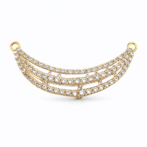 Triple-Arc Diamond Statement Pendant | Savya Jewels | 18-kt-gold