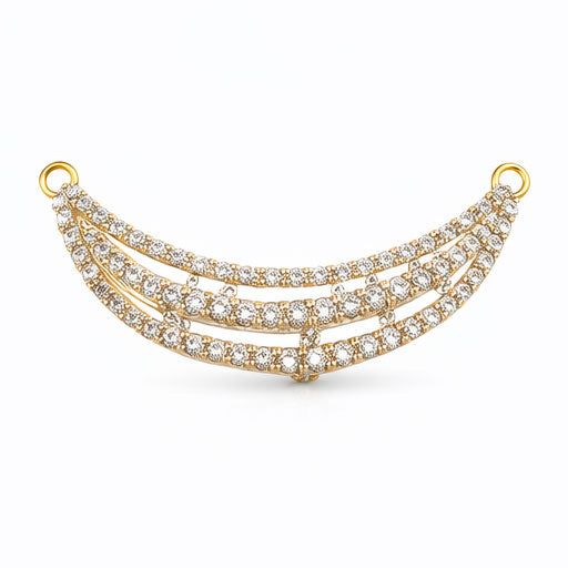 Triple-Arc Diamond Statement Pendant | Savya Jewels | 18-kt-gold