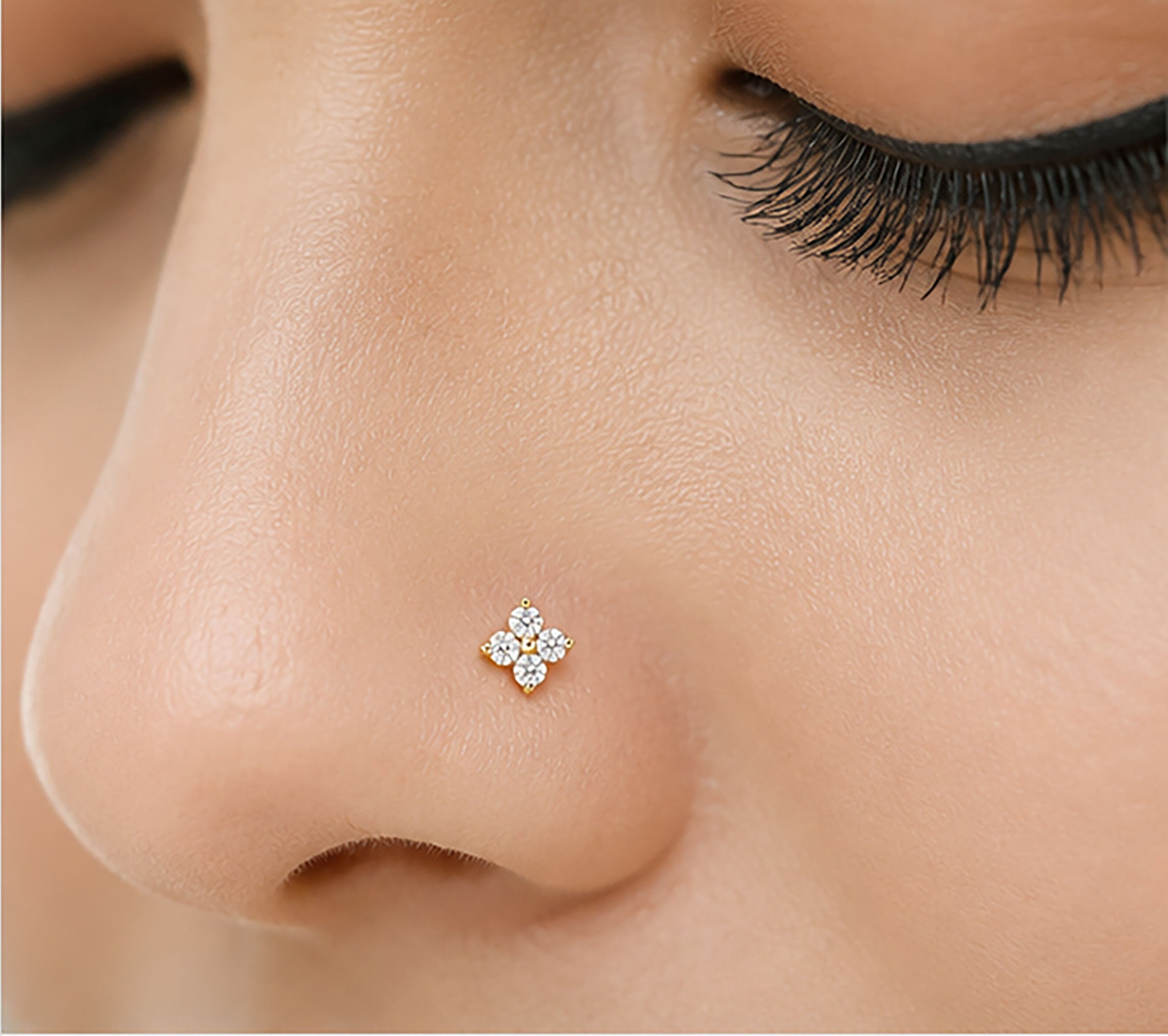 Diamond Nose Pin | Gold & Diamond Nose Pin | Savya Jewels
