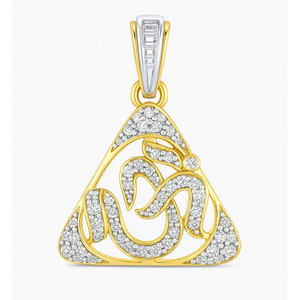 Best Elegant Om Triangle Pendant with Diamond Accents in Meerut | Savya Jewels