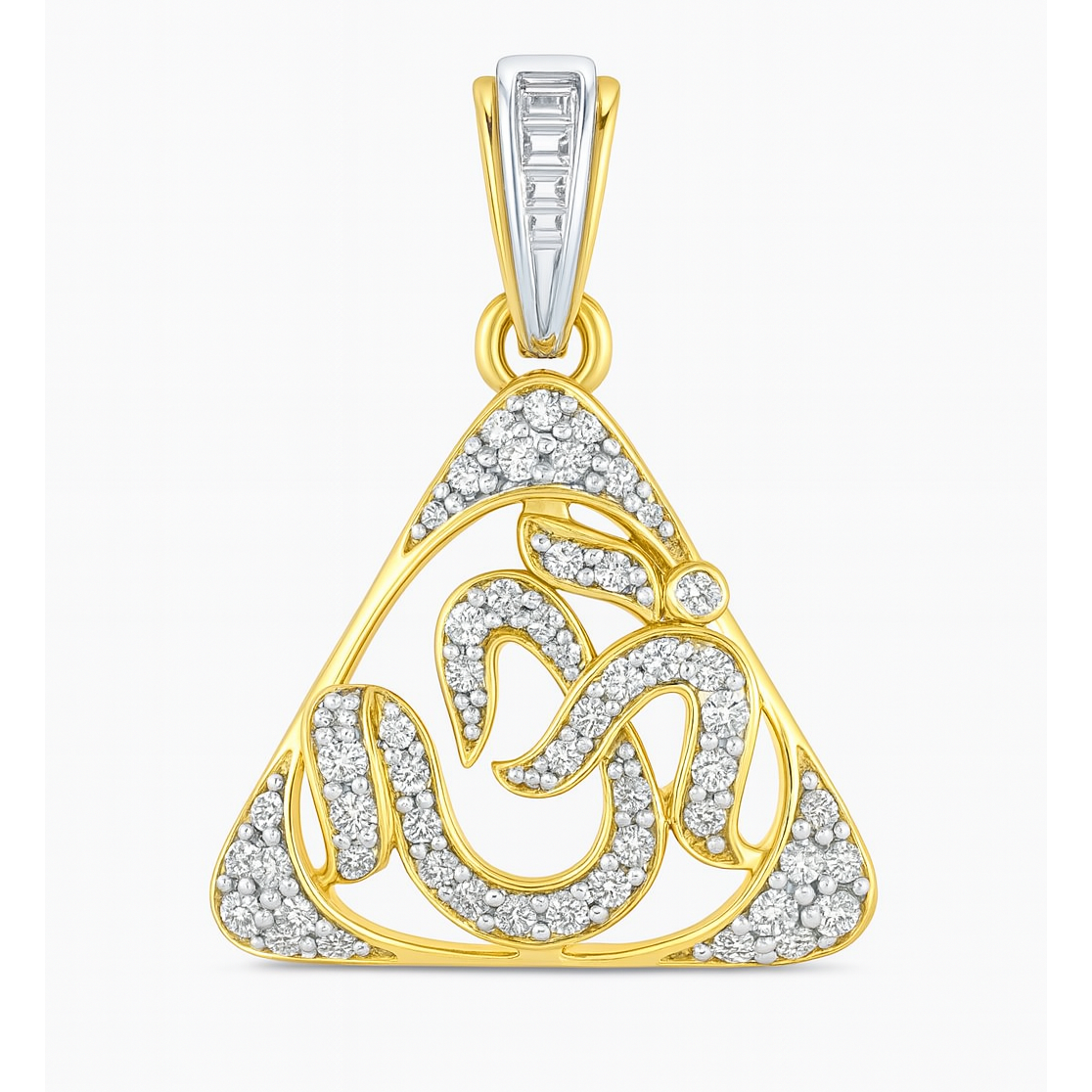 Best Elegant Om Triangle Pendant with Diamond Accents in Meerut | Savya Jewels