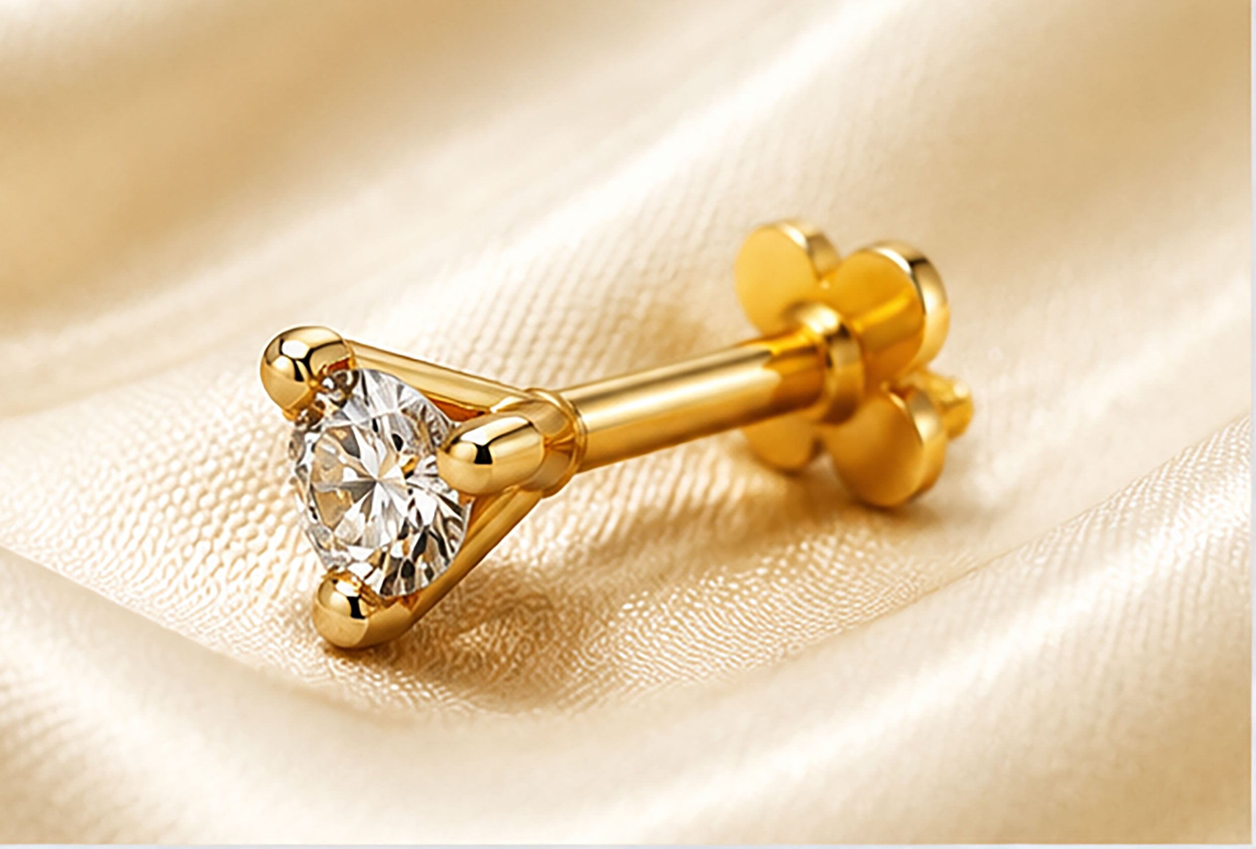 Diamond Nose Pin | Gold & Diamond Nose Pin | Savya Jewels