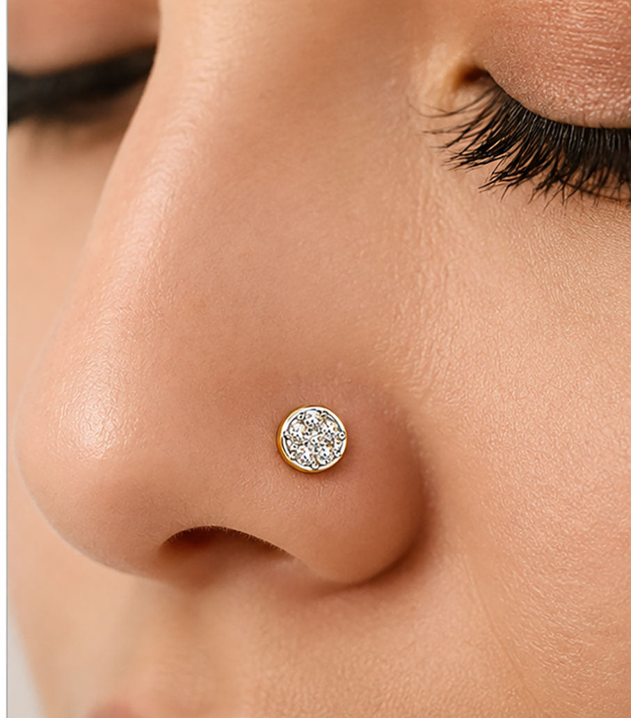 Diamond Nose Pin | Gold & Diamond Nose Pin | Savya Jewels