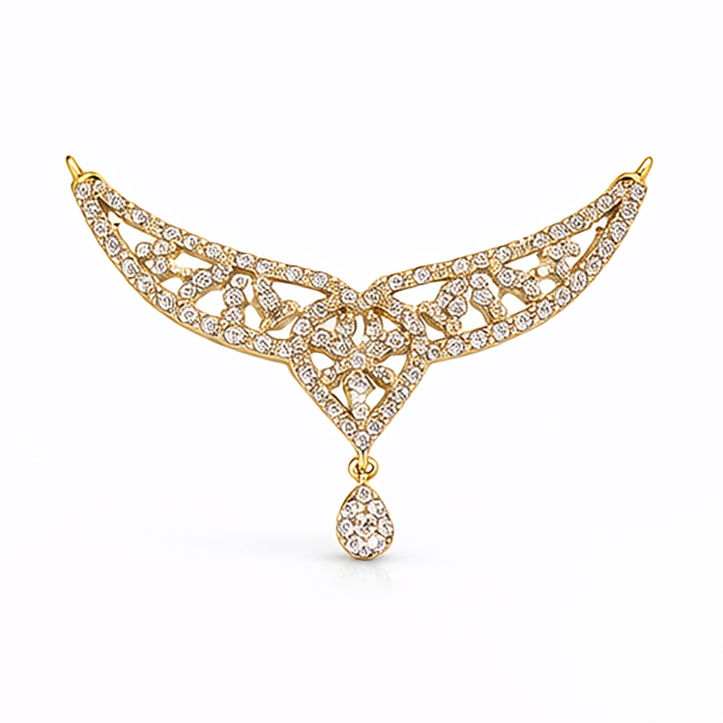 Best Diamond Lace Tanmaniya with Pear Drop in Meerut | Savya Jewels