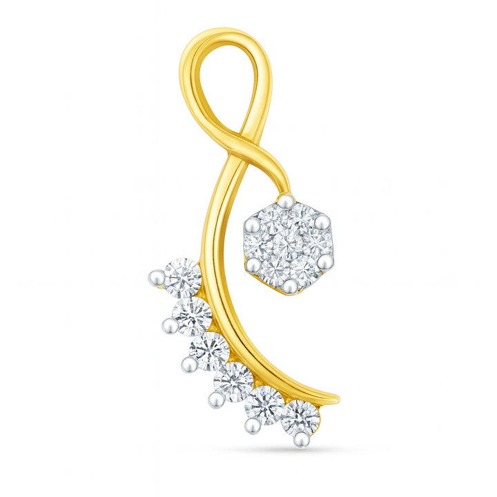 Best Modern Diamond Cluster Swirl Pendant in Gold in Meerut | Savya Jewels
