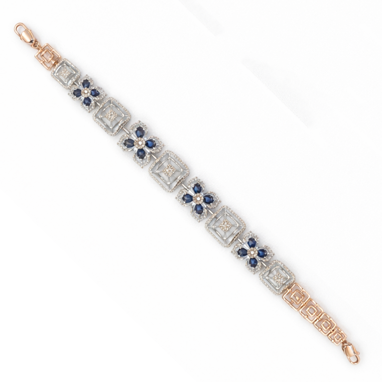 Best Royal Blue Flower Diamond Bracelet in Meerut | Savya Jewels