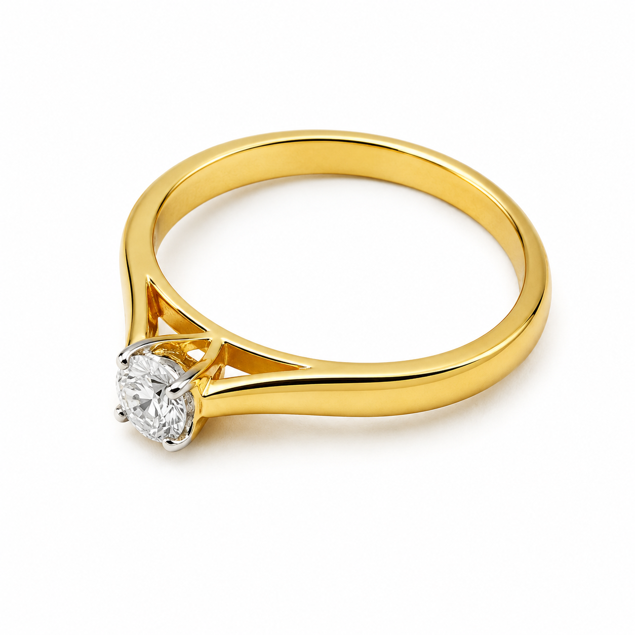 Diamond Solitaire Ring 0.37 Ct | 18Kt Gold | IGI Certified