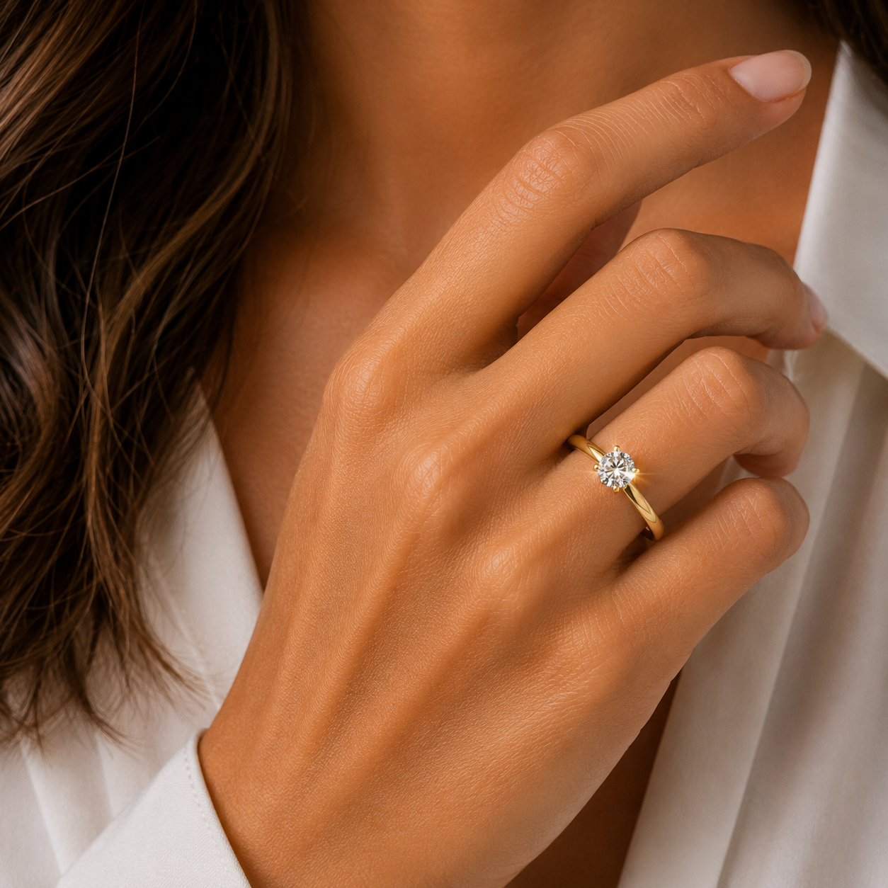 Diamond Solitaire Ring 0.37 Ct | 18Kt Gold | IGI Certified