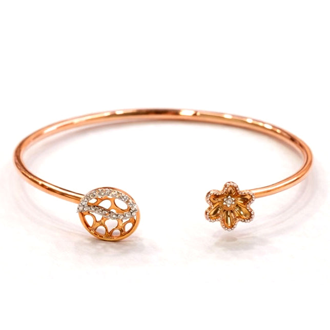 Best Designer Diamond Open Cuff Bracelet (Rose Gold Finish) in Meerut | Savya Jewels