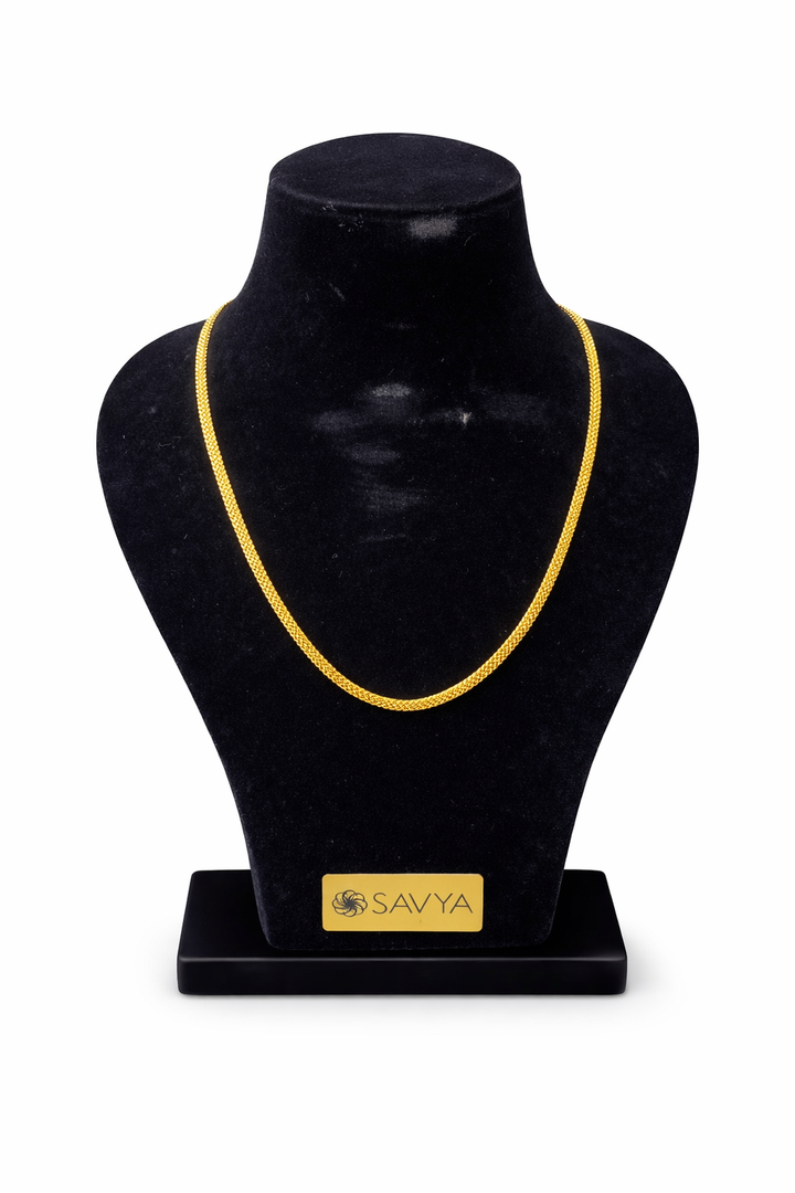 Popcorn Mesh Gold Chain