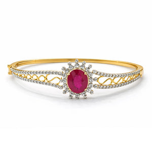 Royal Ruby & Diamond Halo Bracelet