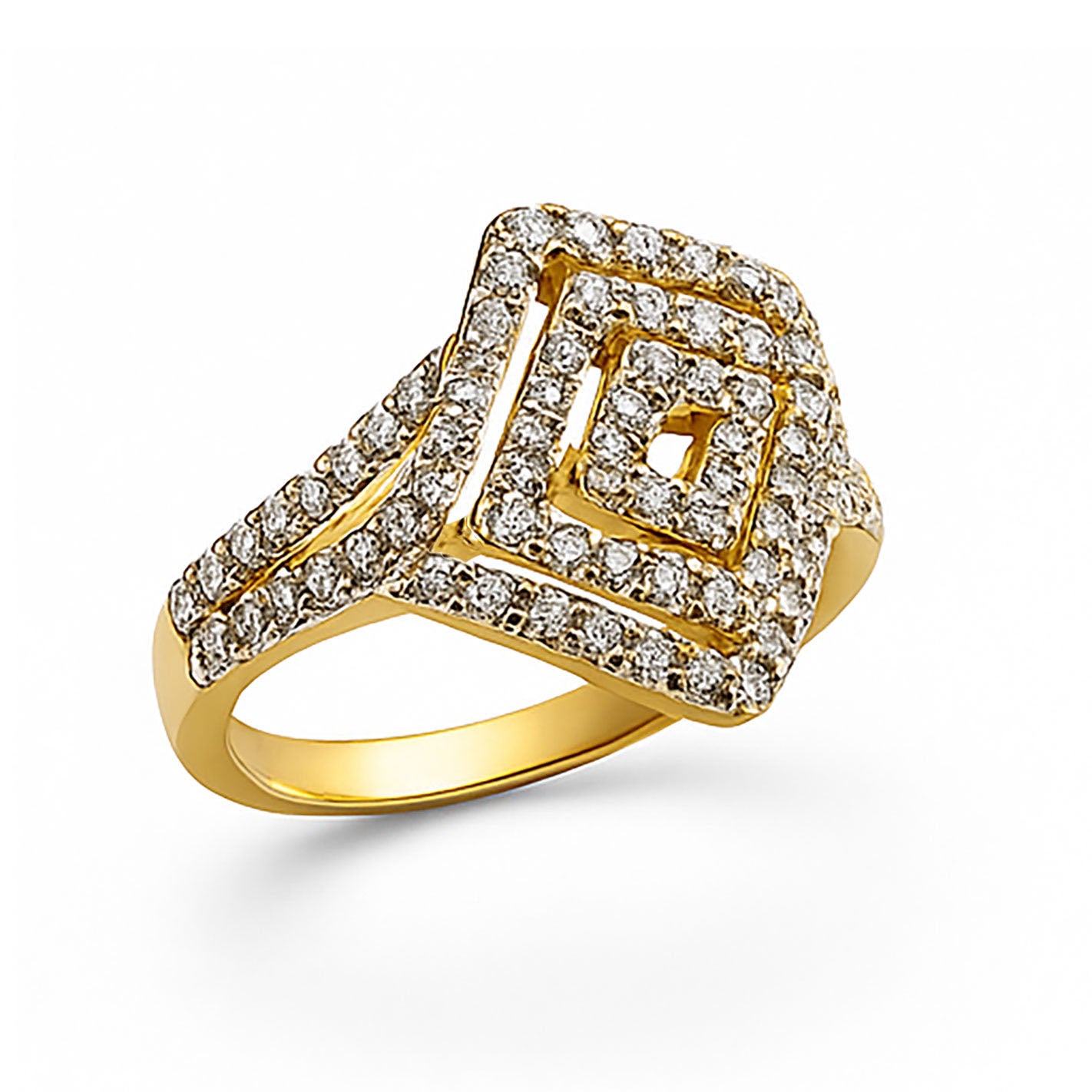 Best Art Deco Square Halo Diamond Ring in Meerut | Savya Jewels