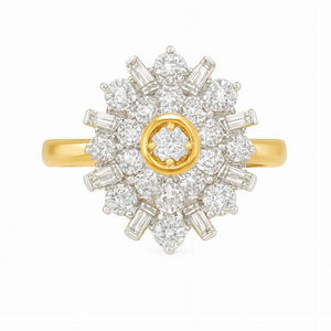 Sparkling Sunflower Diamond Statement Ring | Savya Jewels | 18Kt 18-kt-gold