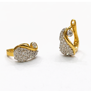 Swirl Motif Diamond Bali Earrings | Savya Jewels | 18-kt-gold
