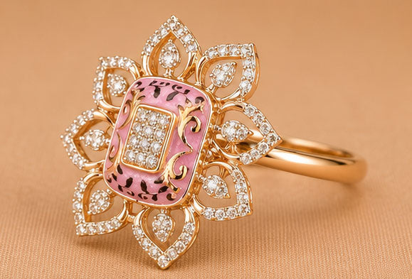 Golden Majesty Double Halo Diamond Ring in 14Kt Gold | 0.88 Ct