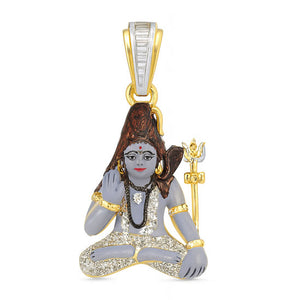 Best Mahadev Crescent & Trishul Diamond Pendant in Meerut | Savya Jewels