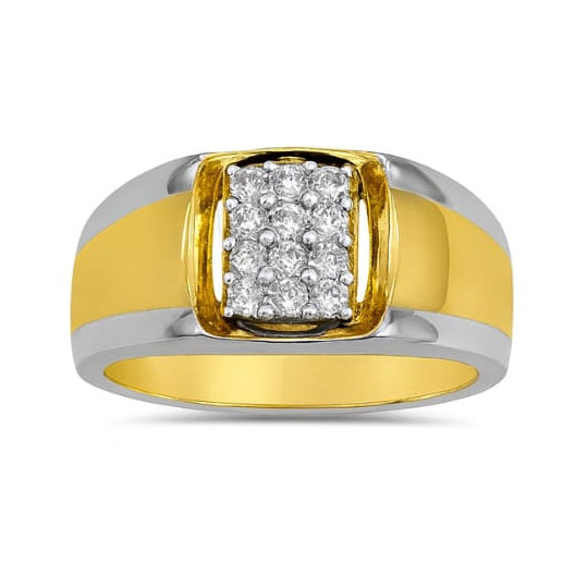 Stylish Dual-Finish Men’s Diamond Ring