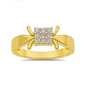 Best Elegant Yellow Gold Diamond Cluster Ring in Meerut | Savya Jewels