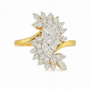 Sunlit Petals Diamond Cocktail Ring | Savya Jewels | 18Kt 18-kt-gold