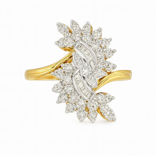 Sunlit Petals Diamond Cocktail Ring | Savya Jewels | 18Kt 18-kt-gold