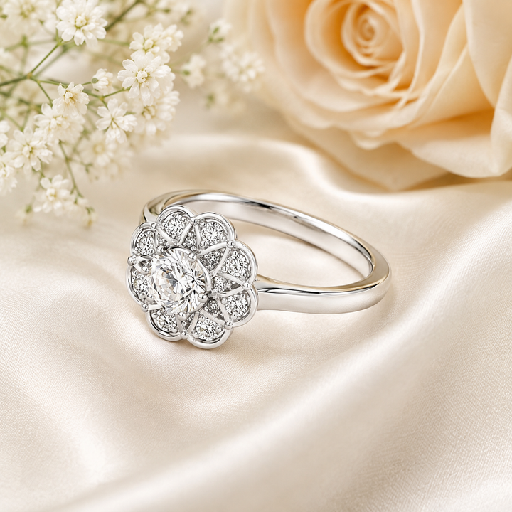 Diamond Solitaire Ring 0.43 Ct | 14Kt Gold | Savya Jewels