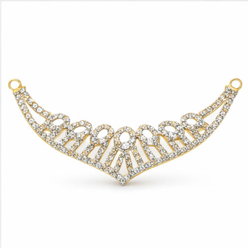 Royal Curve Double Kunda Diamond Tanmaniya (Yellow Gold Finish) | Savya Jewels | 14-kt-gold