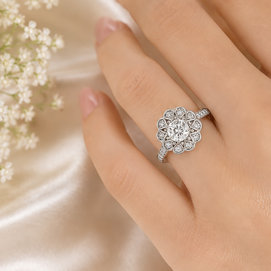 Diamond Solitaire Ring 0.43 Ct | 14Kt Gold | Savya Jewels