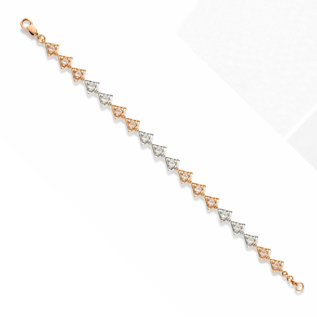 Best Geo Triangle Two-Tone Diamond Bracelet in Meerut | Savya Jewels
