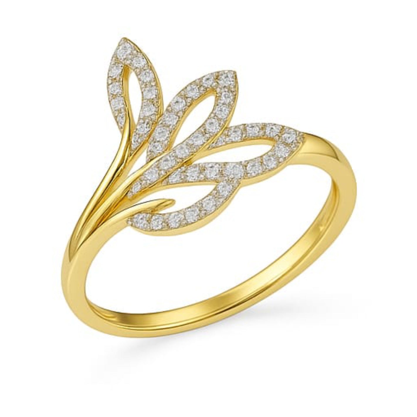 Best Elegant Leaf Cluster Diamond Ring in Meerut | Savya Jewels