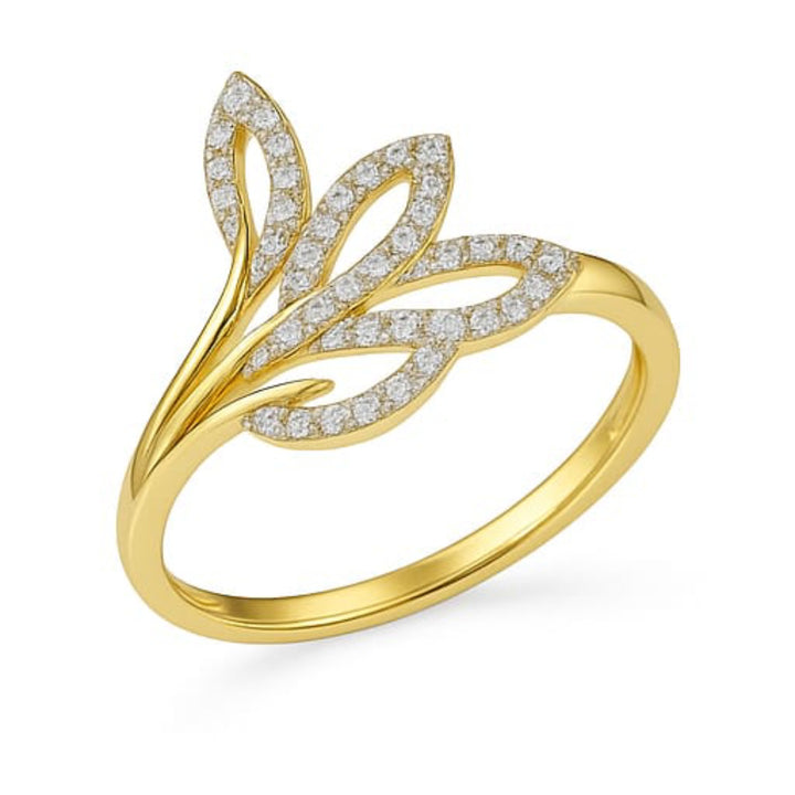 Best Elegant Leaf Cluster Diamond Ring in Meerut | Savya Jewels