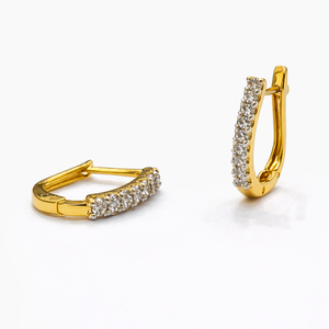 Timeless Oval Diamond Hoop Earrings | Savya Jewels | 18-kt-gold