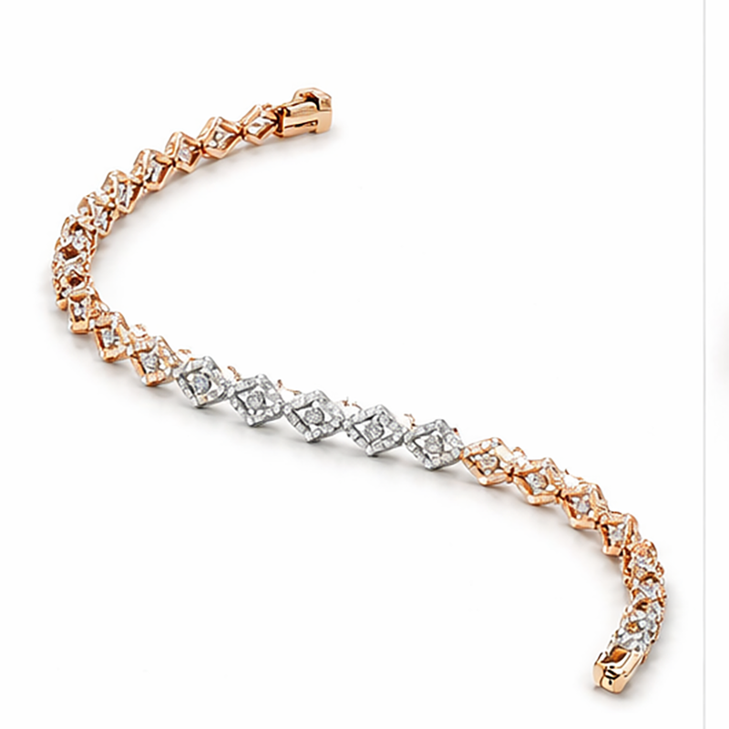 Trinity Triangle Diamond Bracelet | Savya Jewels | 14-kt-gold
