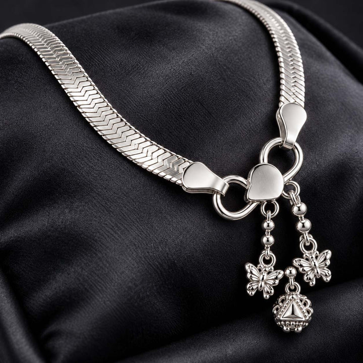 Floral Teardrop Charm 925 Sterling Silver Payal Anklets
