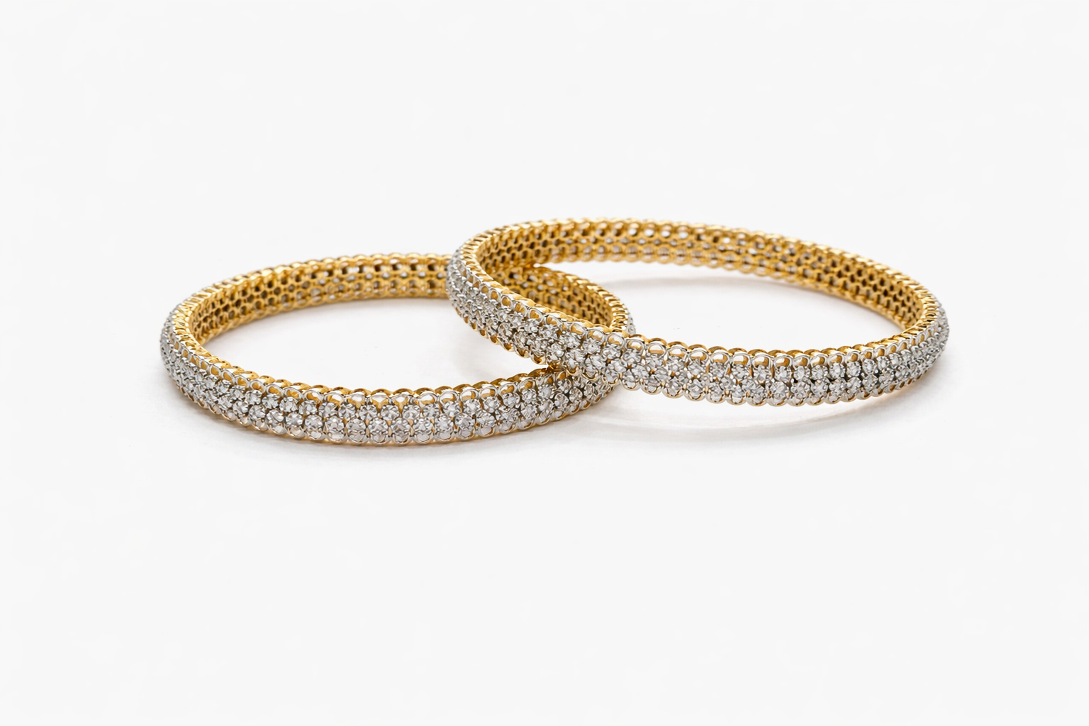 Royal Twist Diamond Bangles – Wedding Edition | Savya Jewels | 14-kt-gold