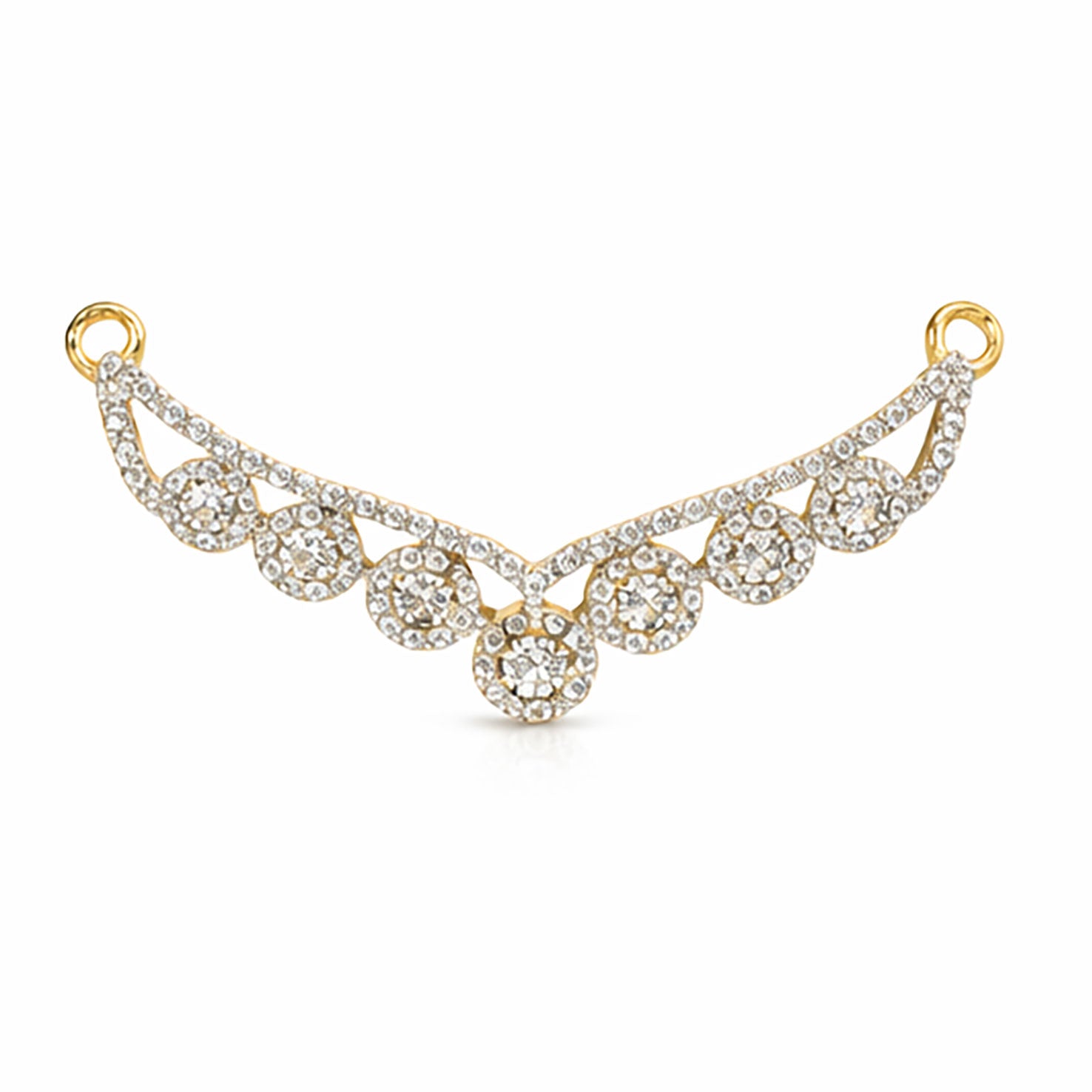Best Celeste Curve Diamond Charm  Double Kunda Pendant in Meerut | Savya Jewels