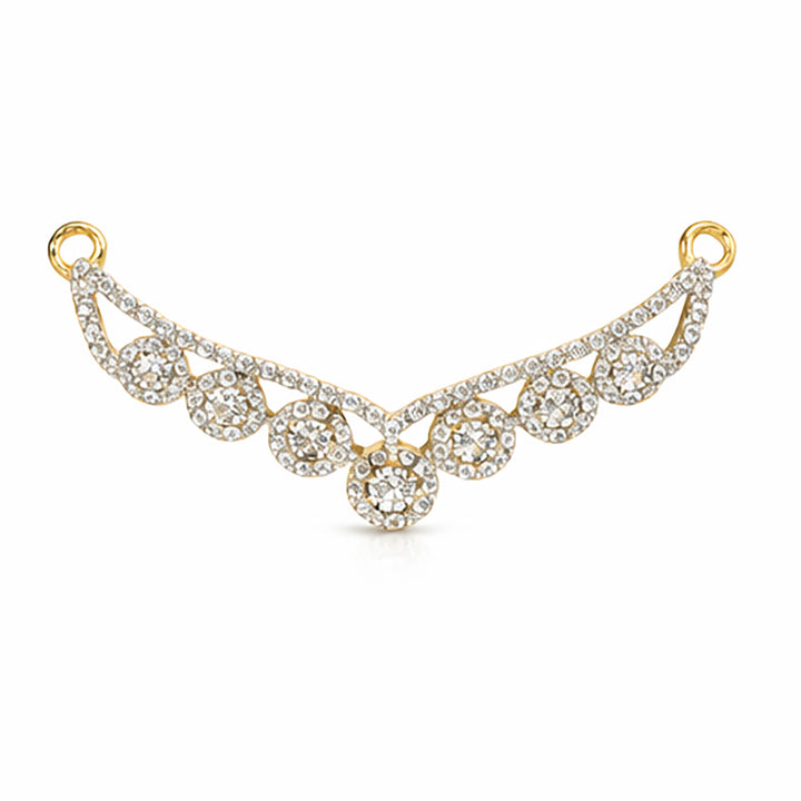 Best Celeste Curve Diamond Charm  Double Kunda Pendant in Meerut | Savya Jewels